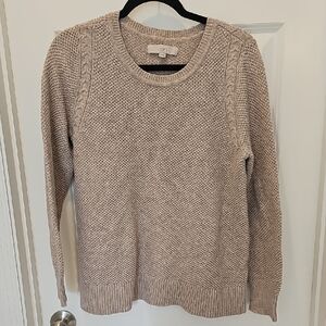 LOFT Women's Beige Crew Neck Sweater